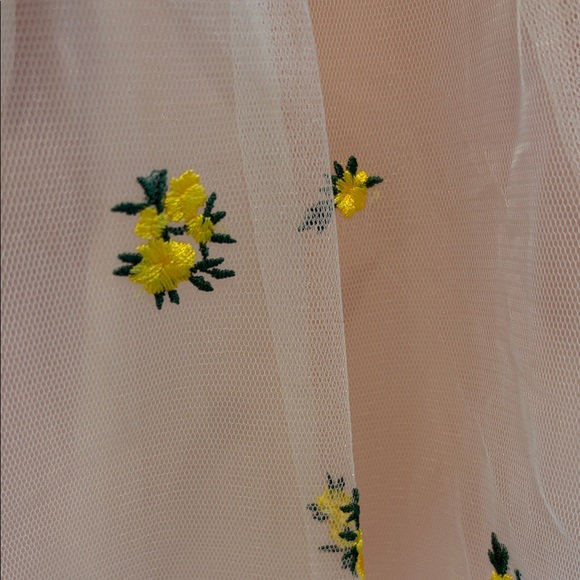 Women's Blush Pink Floral Embroidered A-Line Skirt - Picture 6 of 6